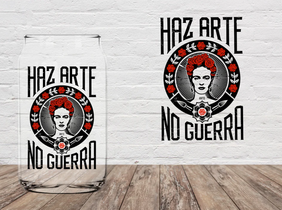 Haz Arte No Guerra Glass Cup